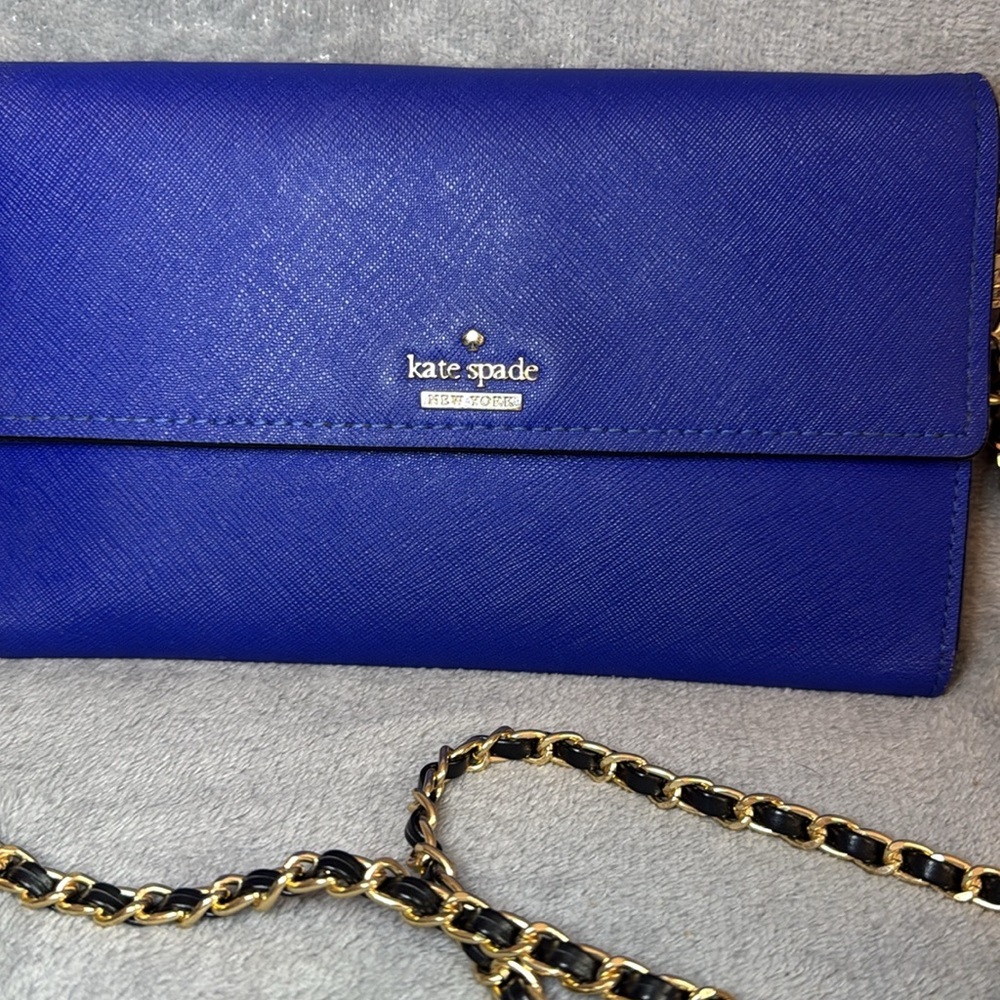 ♠️KATE SPADE♠️Nightlife Blue Cameron St Stormie Crossbody w/Unbranded Chain/EUC - Picture 3 of 13